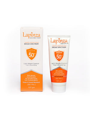 Lapinza sunscreen cream packaging on a white background