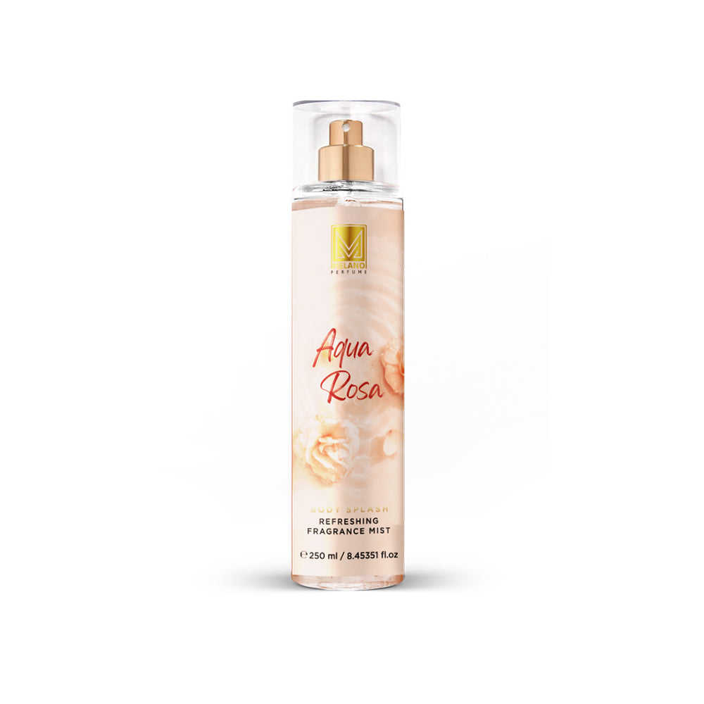 Aqua Rosa refreshing fragrance Body Splash bottle on a white background