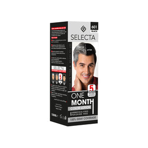 Selecta hair color kit packaging with a man's face on a white background