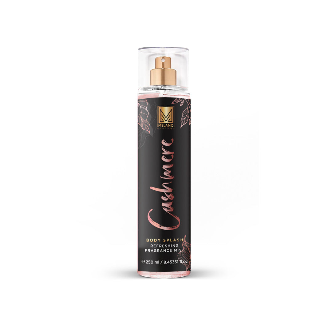 Cashmere body splash 250ml
 bottle with black label on a white background