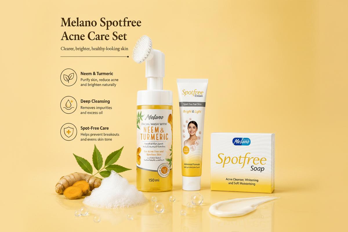 Melano Spotfree Acne Care Set cream+soap + melano turmeric facial wash