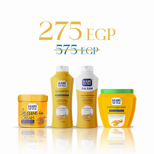 Hairstyle set with wheat germ extract