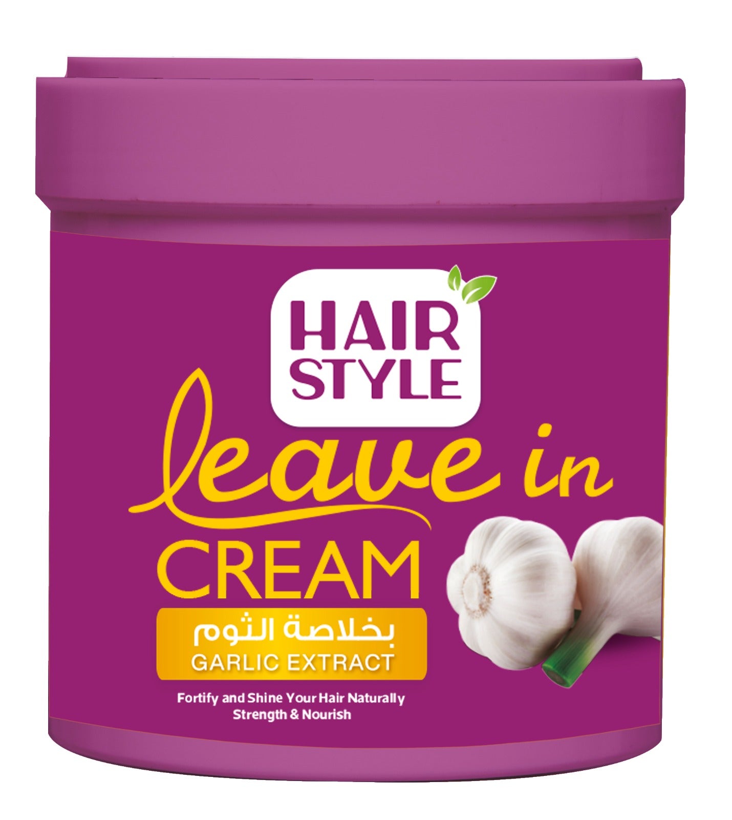 Hairstyle leave in cream with garlic