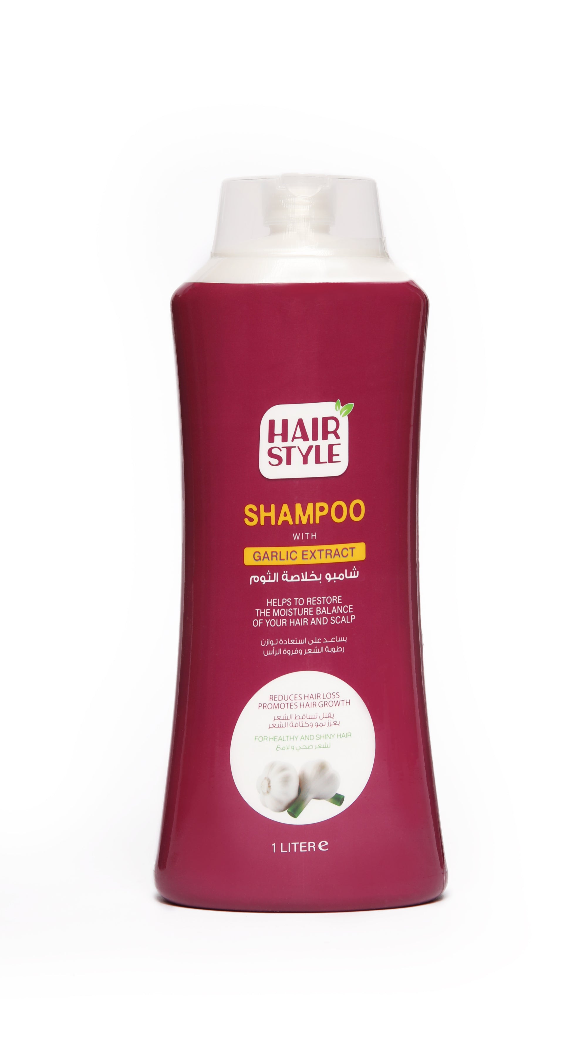 A bottle of Unilever Air Style Shampoo with garlic extract, 1000 ml