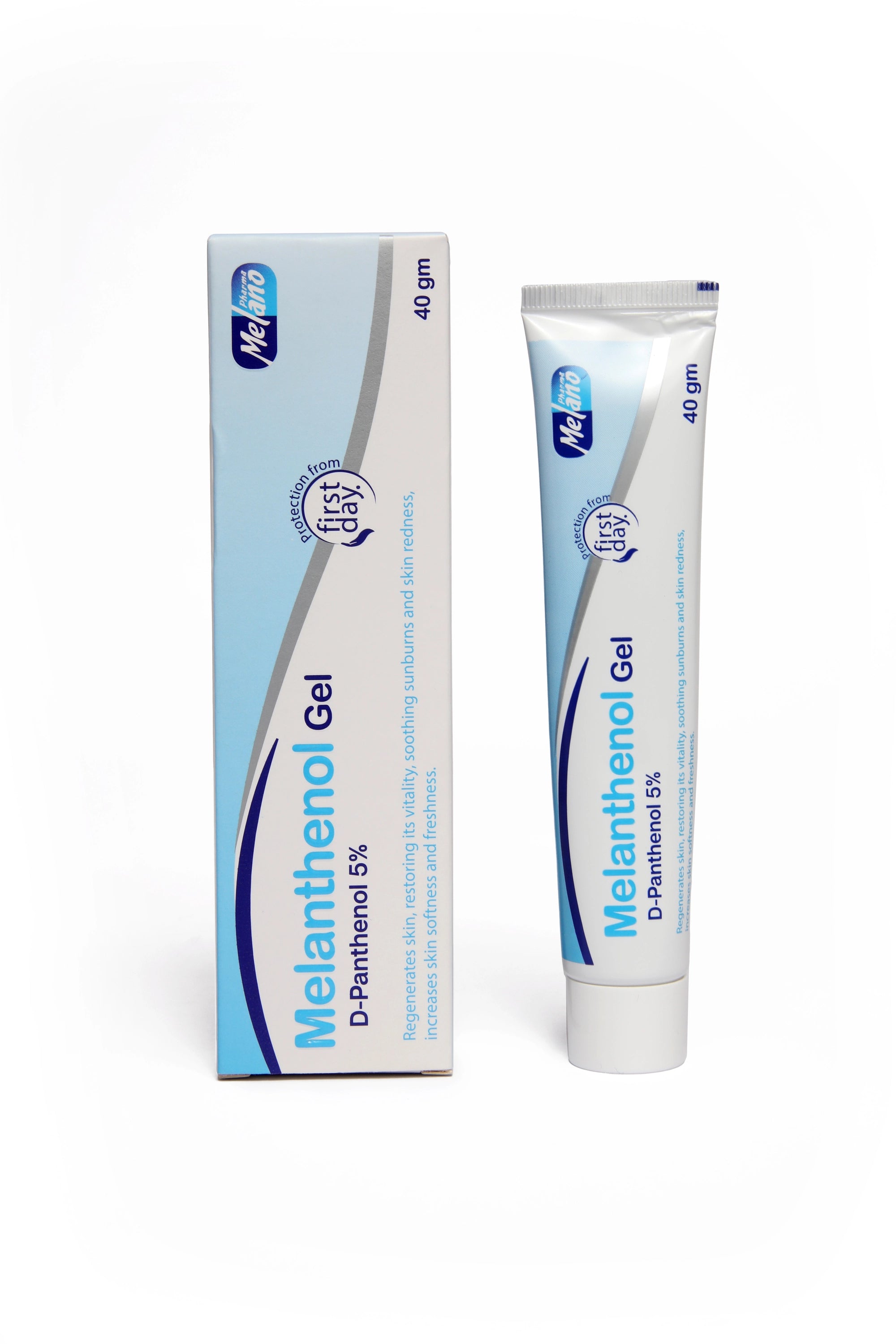 Melanthen Gel packaging with tube and box on a white background