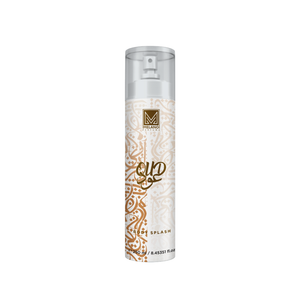 Melano Oud Body Splash bottle with decorative label on a white background