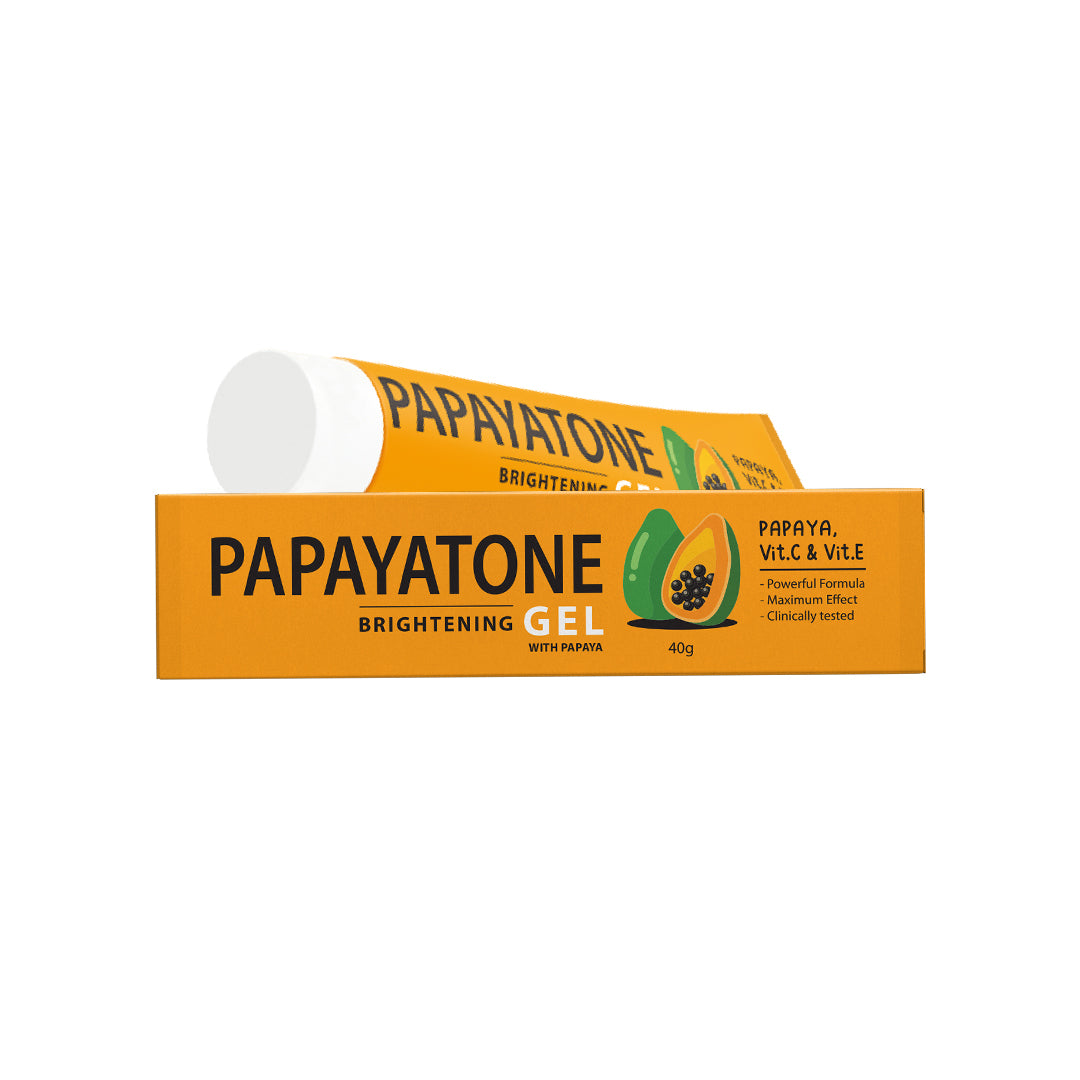 Papayatone brightening gel packaging on a white background