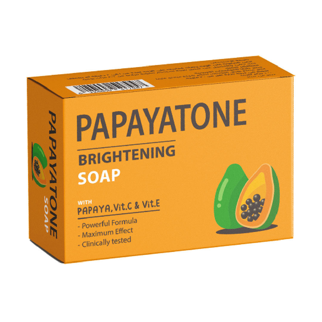 Papayatone brightening soap packaging on a white background