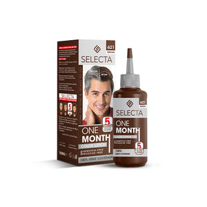 Selecta hair color product with bottle and box on a white background