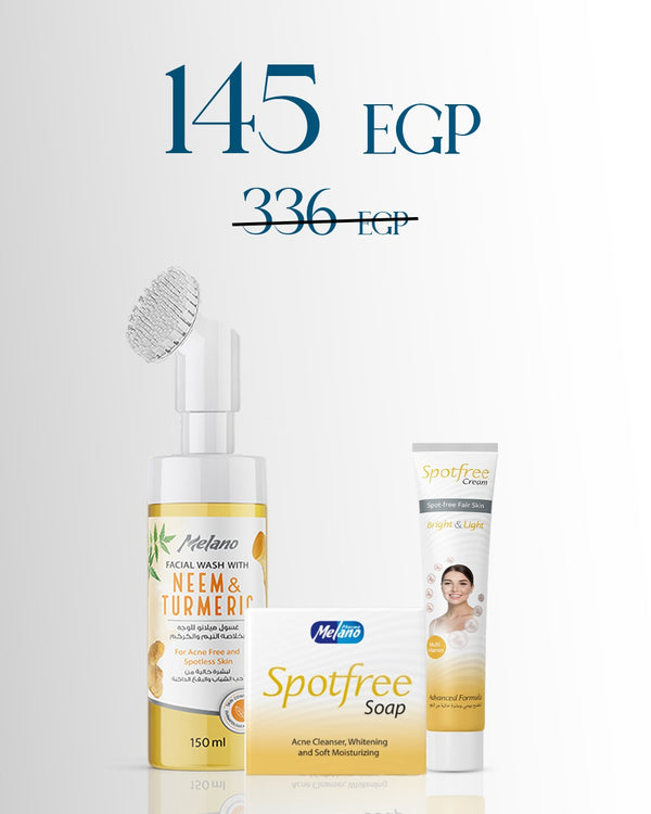 Melano Spotfree Acne Care Set cream+soap + melano turmeric facial wash