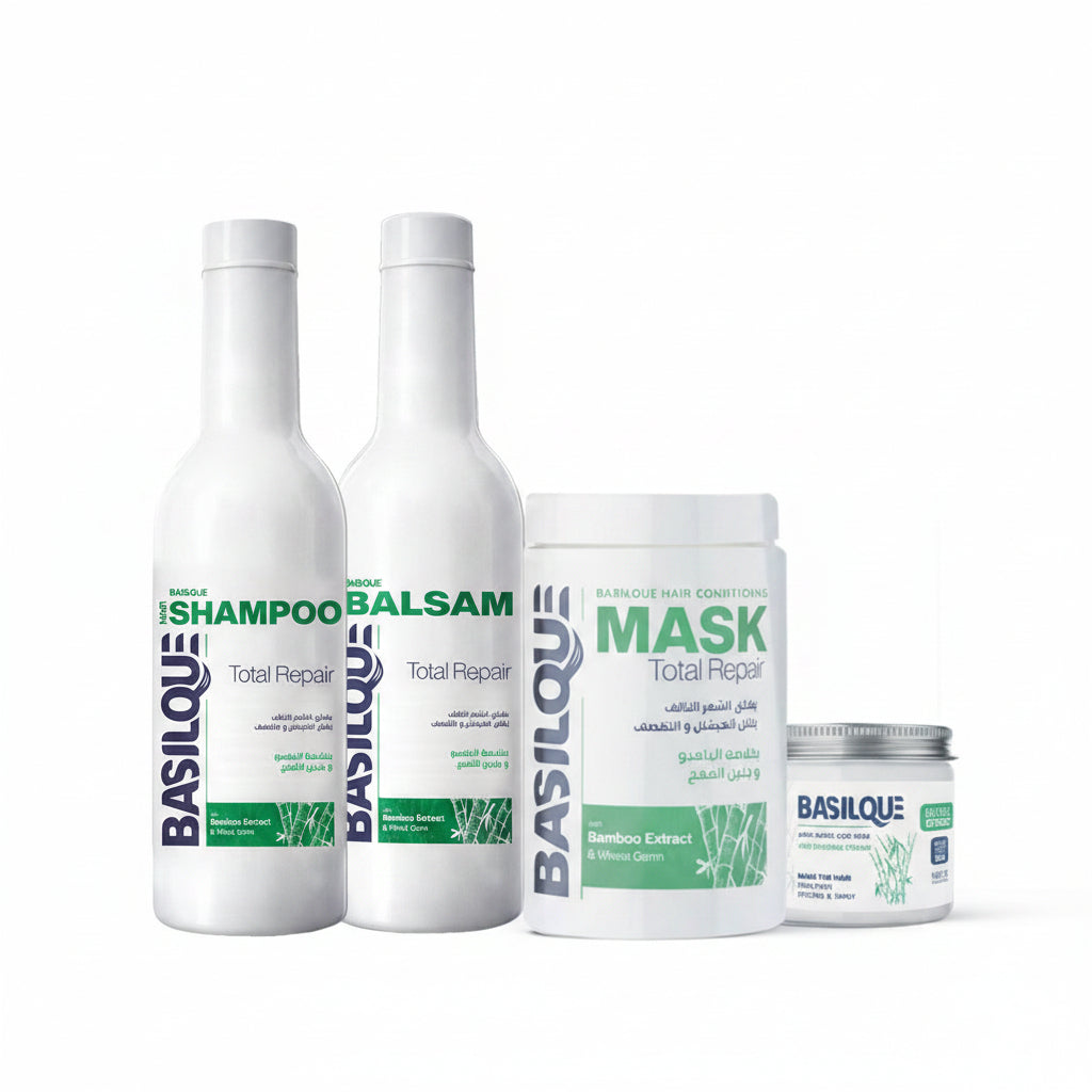 Basilque Bamboo Repair Set – Shampoo + Balsam + Mask + Hair Dressing