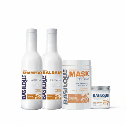 Basilque Argan Repair Set – Shampoo + Balsam + Mask + Hair Dressing