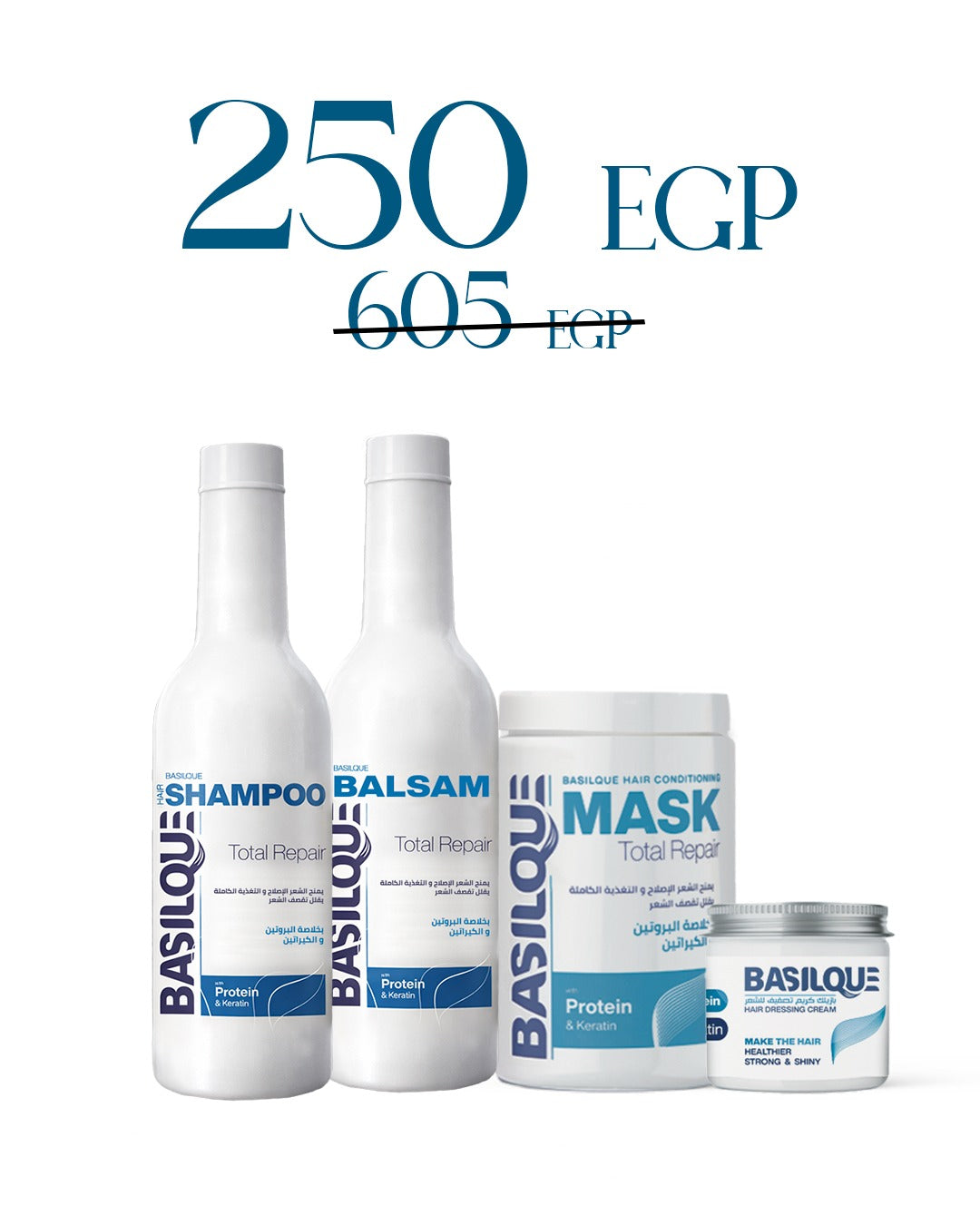 Basilque Total Repair Set – Shampoo + Balsam + Mask + Hair Dressing