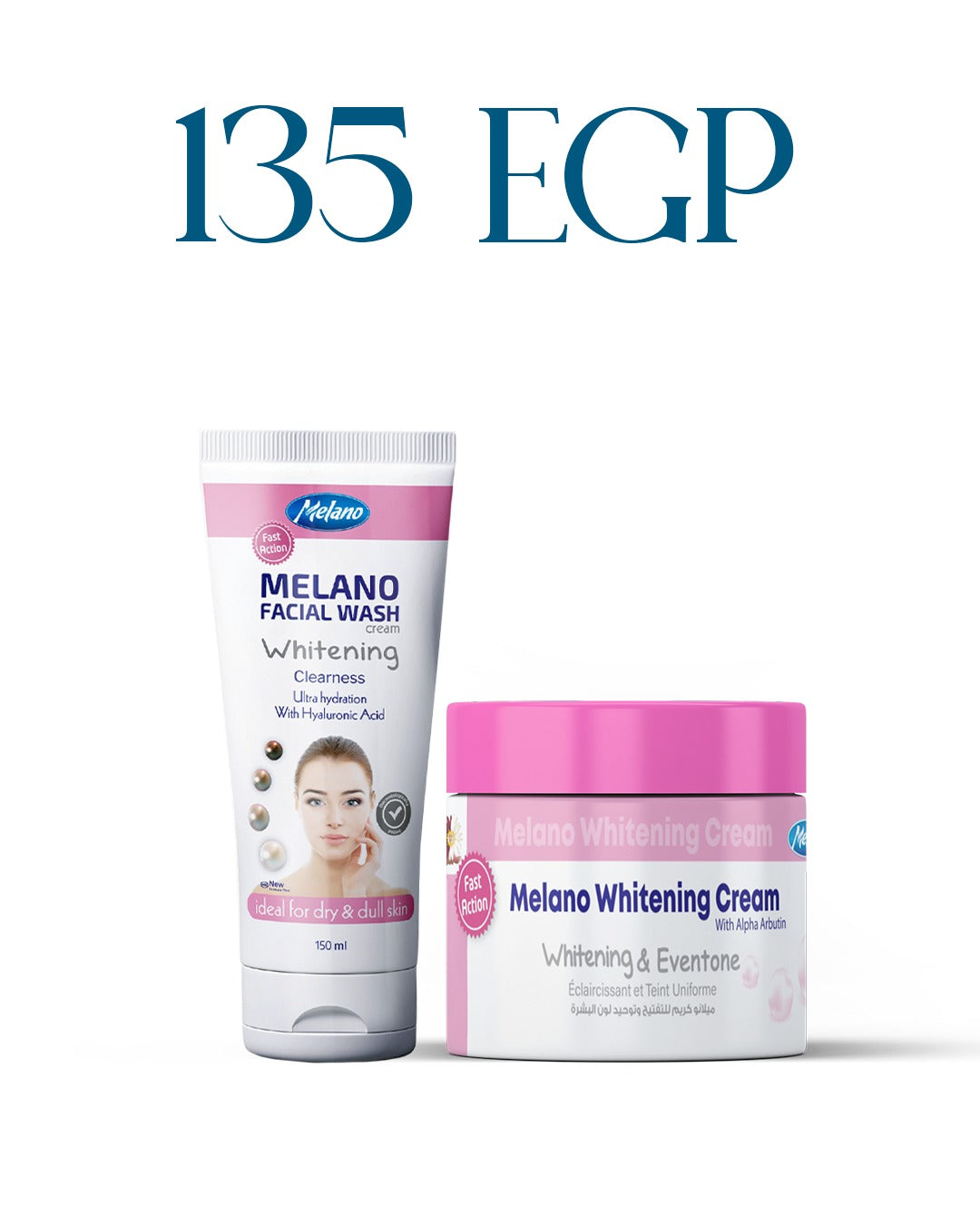 Melano whitening Facial Wash + Melano Whitening Cream