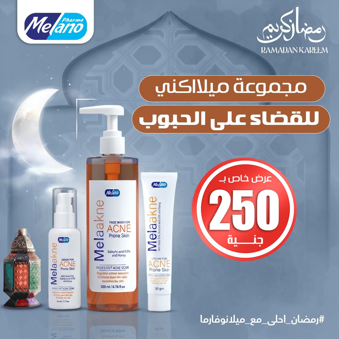 Melaakne Facial wash, serum and cream