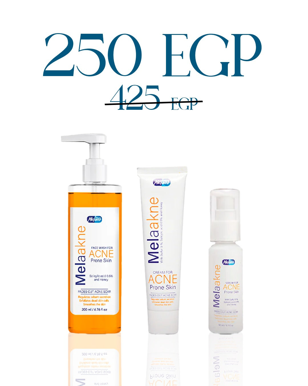 Melaakne Facial wash, serum and cream