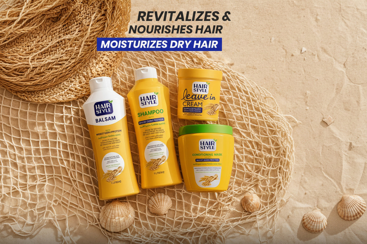 Hairstyle set with wheat germ extract