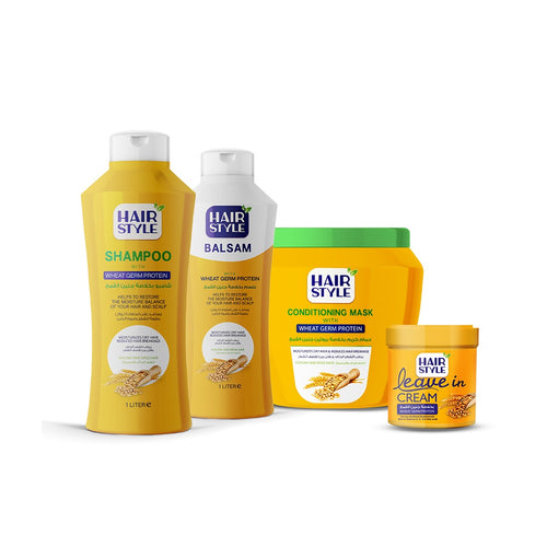 Hairstyle set with wheat germ extract