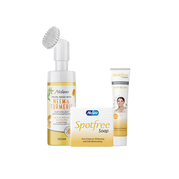 Melano Spotfree Acne Care Set cream+soap + melano turmeric facial wash