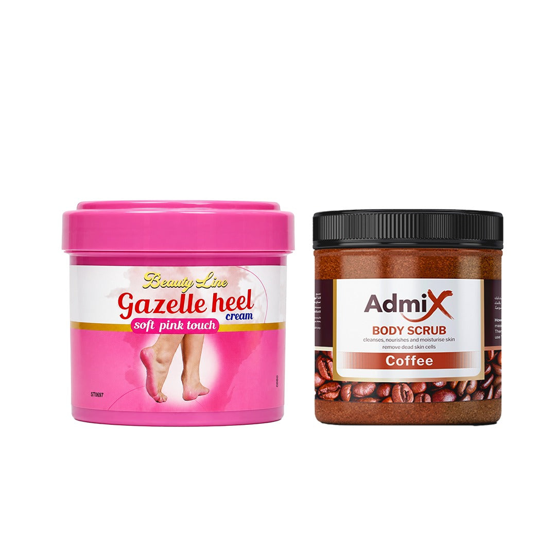 Gazelle Heel Cream + Admix Coffee Body Scrub Bundle