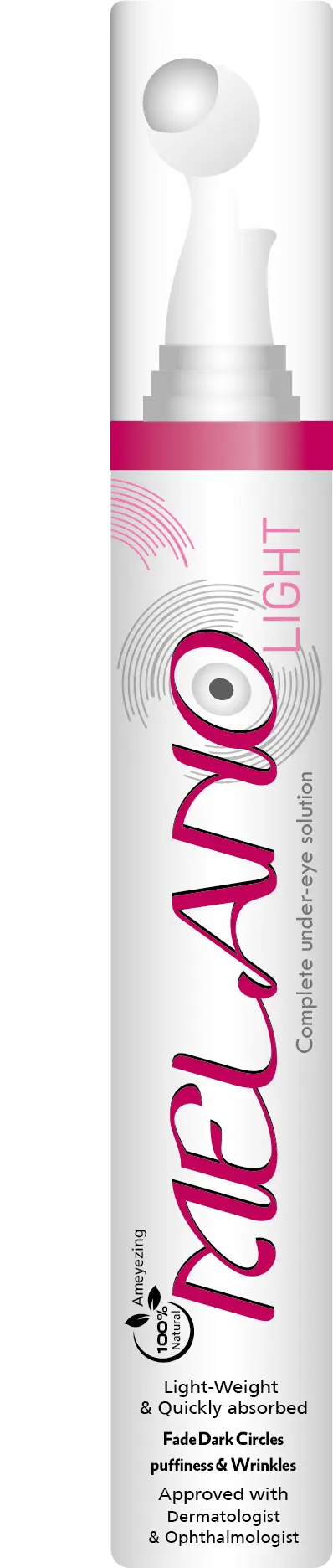melano light under eye cream  with metal roller ball from melano pharma