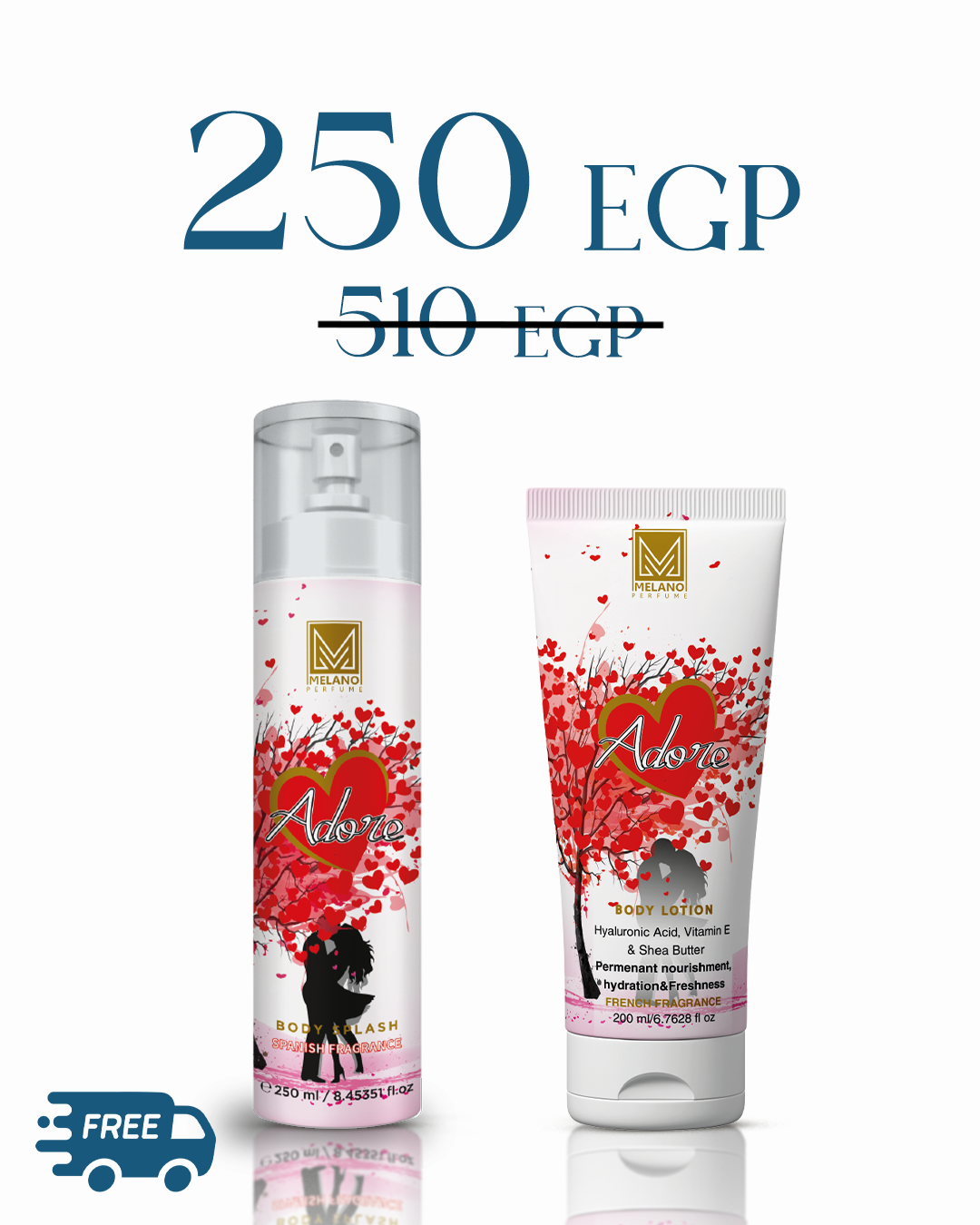 ADORE set (Melano lotion adore + body splash adore )