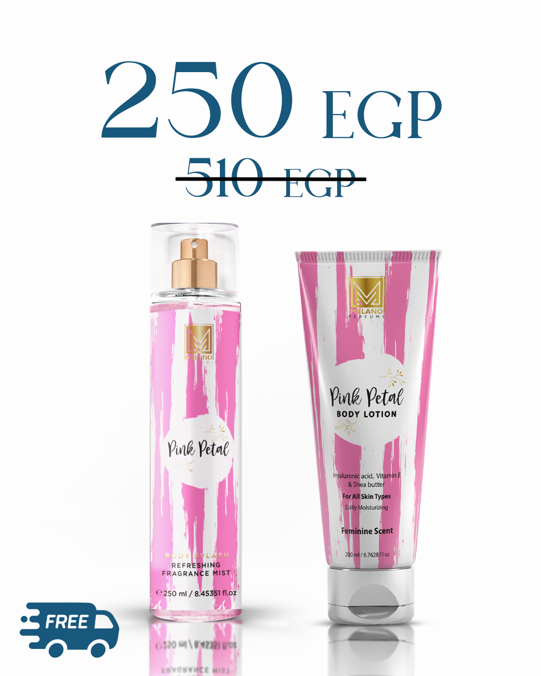 Pink Petal set (body splash + lotion )