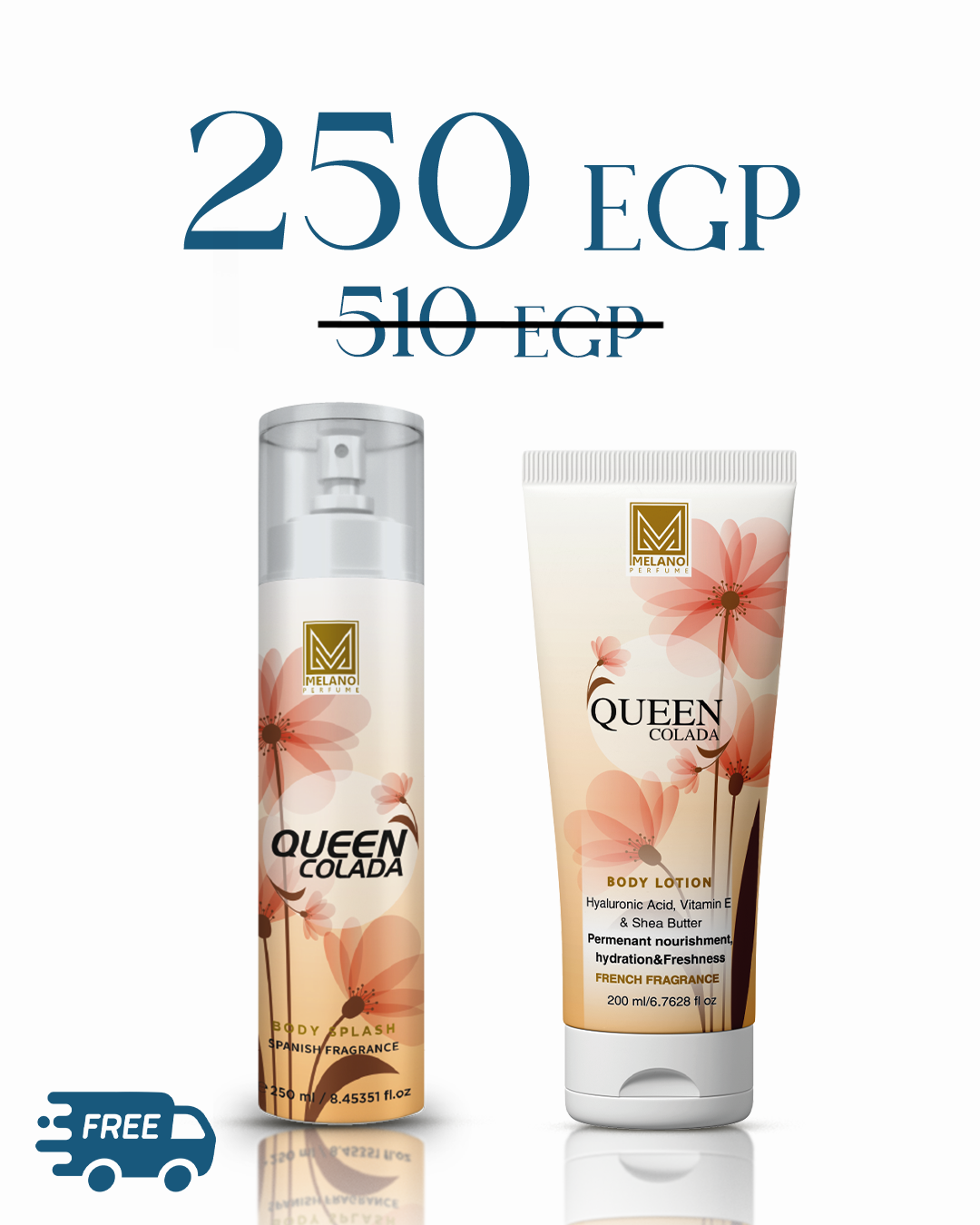 Queen colada set (body lotion +splash )
